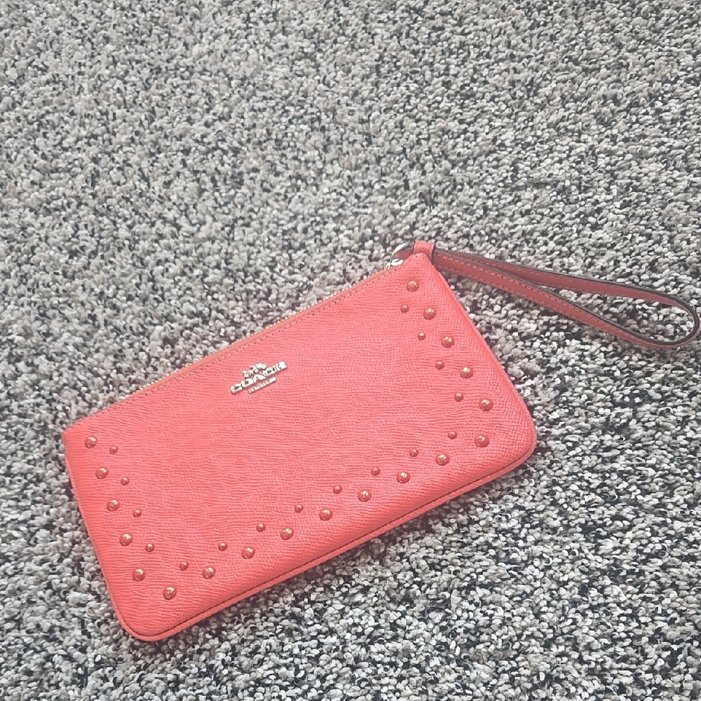 Coach Coral Wristlet with Studs
